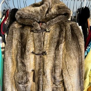 Vintage Juice Couture faux fur hooded jacket. Size M